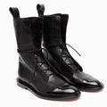 Women's Lace-Up Cap-Toe Boots - Black
